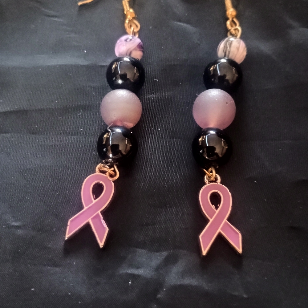 Purple  Dangle Awareness Earrings